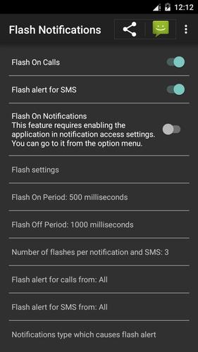 flash on call & notifications