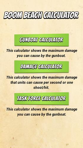 Calculator for Boom Beach