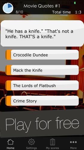 Movie Quotes Game - Quiz App