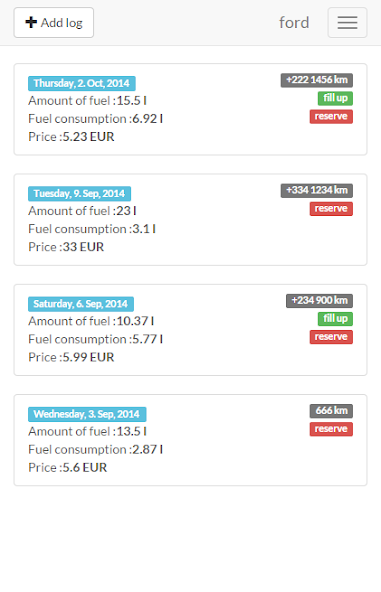 Fuel Log (refueling)