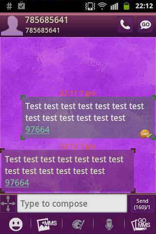 Purple Violet GO Theme SMS