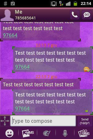 Purple Violet GO Theme SMS