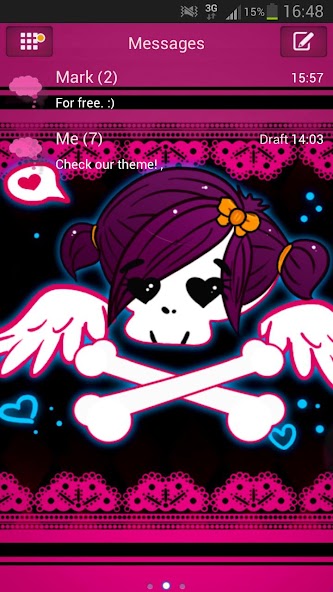 Theme EMO Pink GO SMS Pro