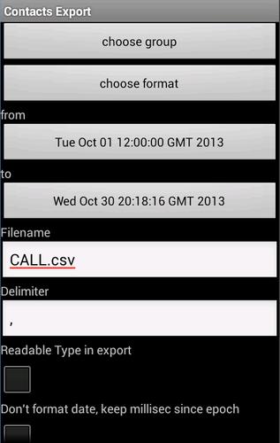 Contacts / SMS /LOG CSV Export