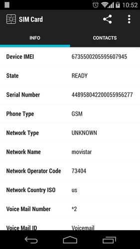 SIM, Contacts and Number Phone