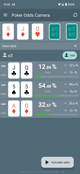 Poker Odds Camera Calculator