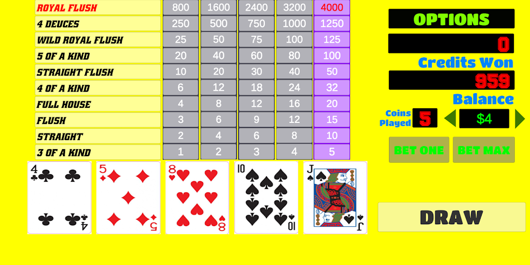 Deuces Wild - Video Poker