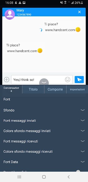 Handcent SMS Italian Language