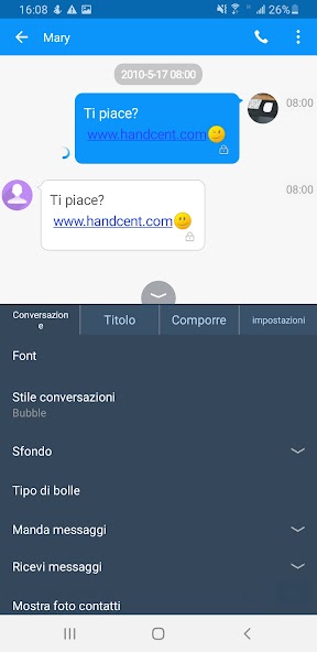 Handcent SMS Italian Language