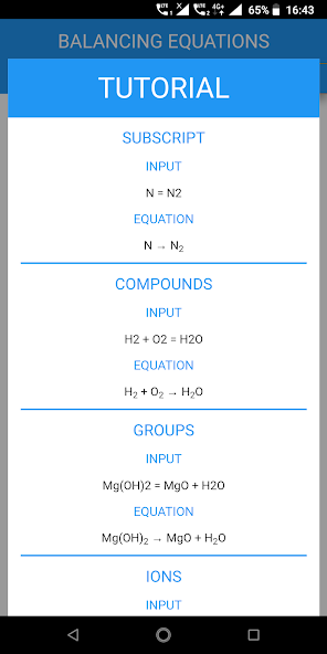 Balancing Equations