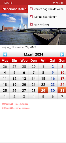 Nederland Kalender 2024