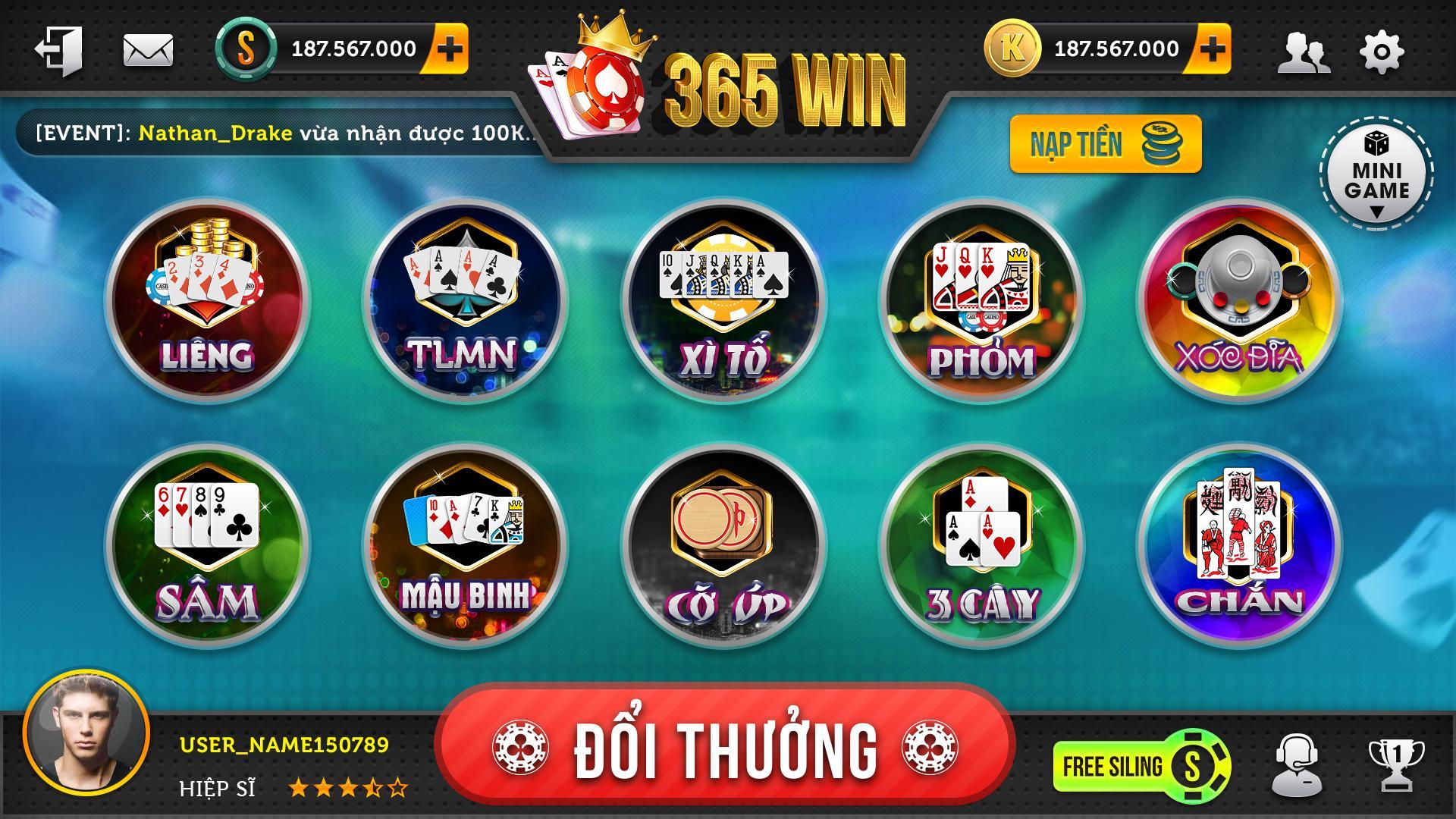 Game danh bai doi thuong -365W