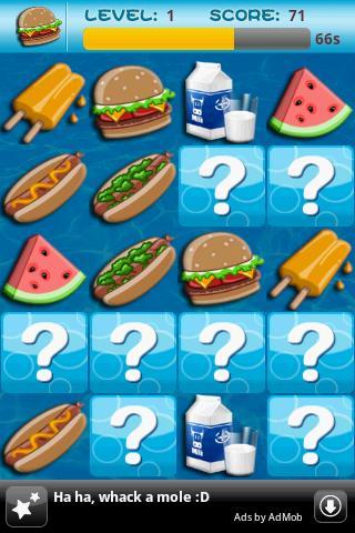 Memory Game For Kids-Fast Food