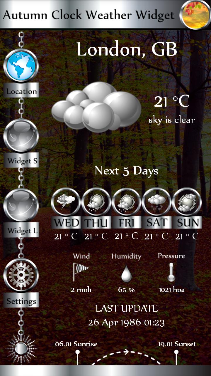 Autumn Clock Weather Widget