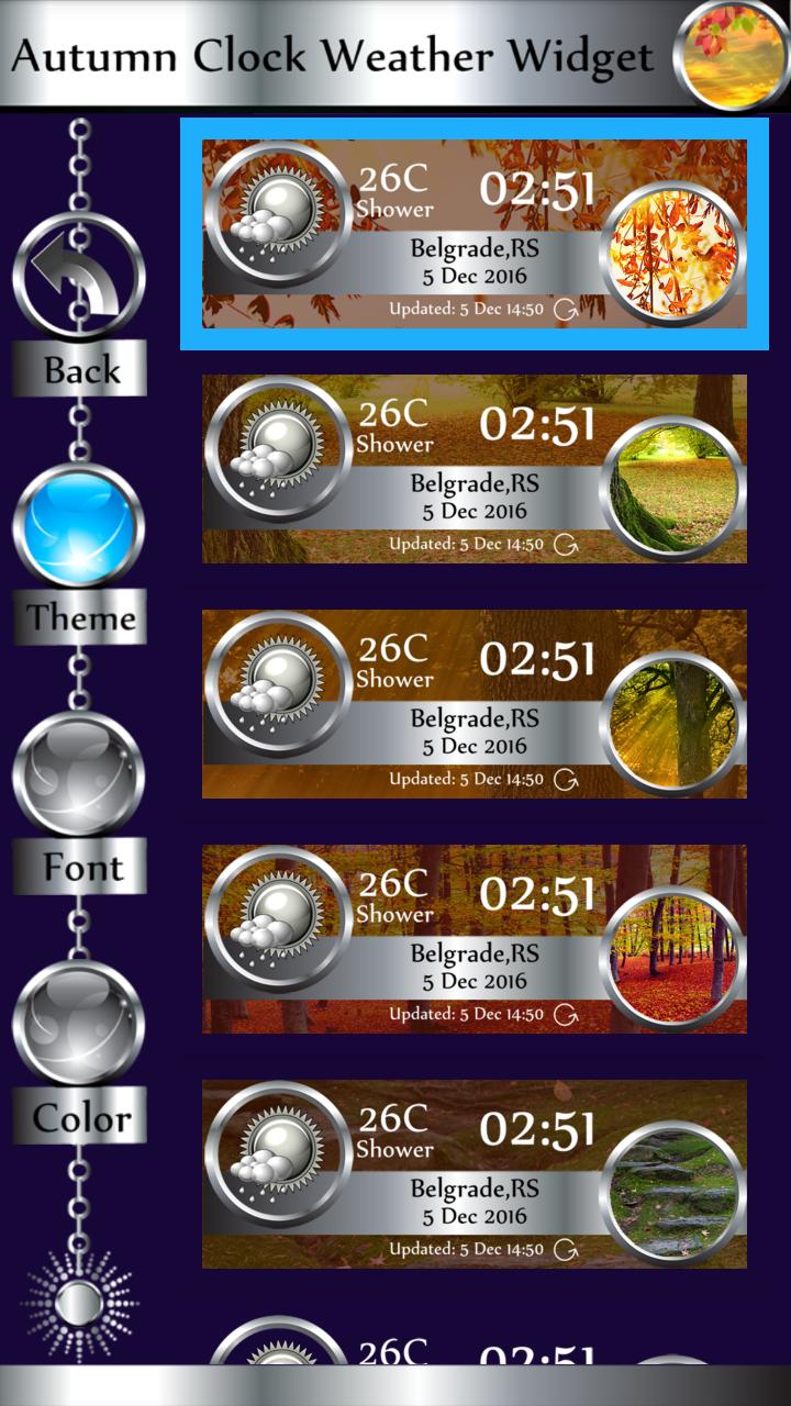 Autumn Clock Weather Widget