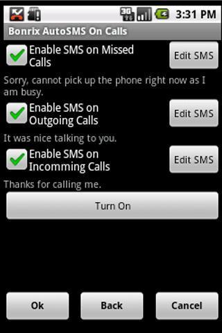 Bonrix AutoSMS on Calls
