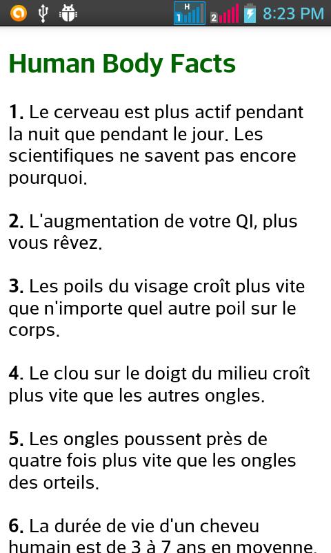 faits Corps Humain