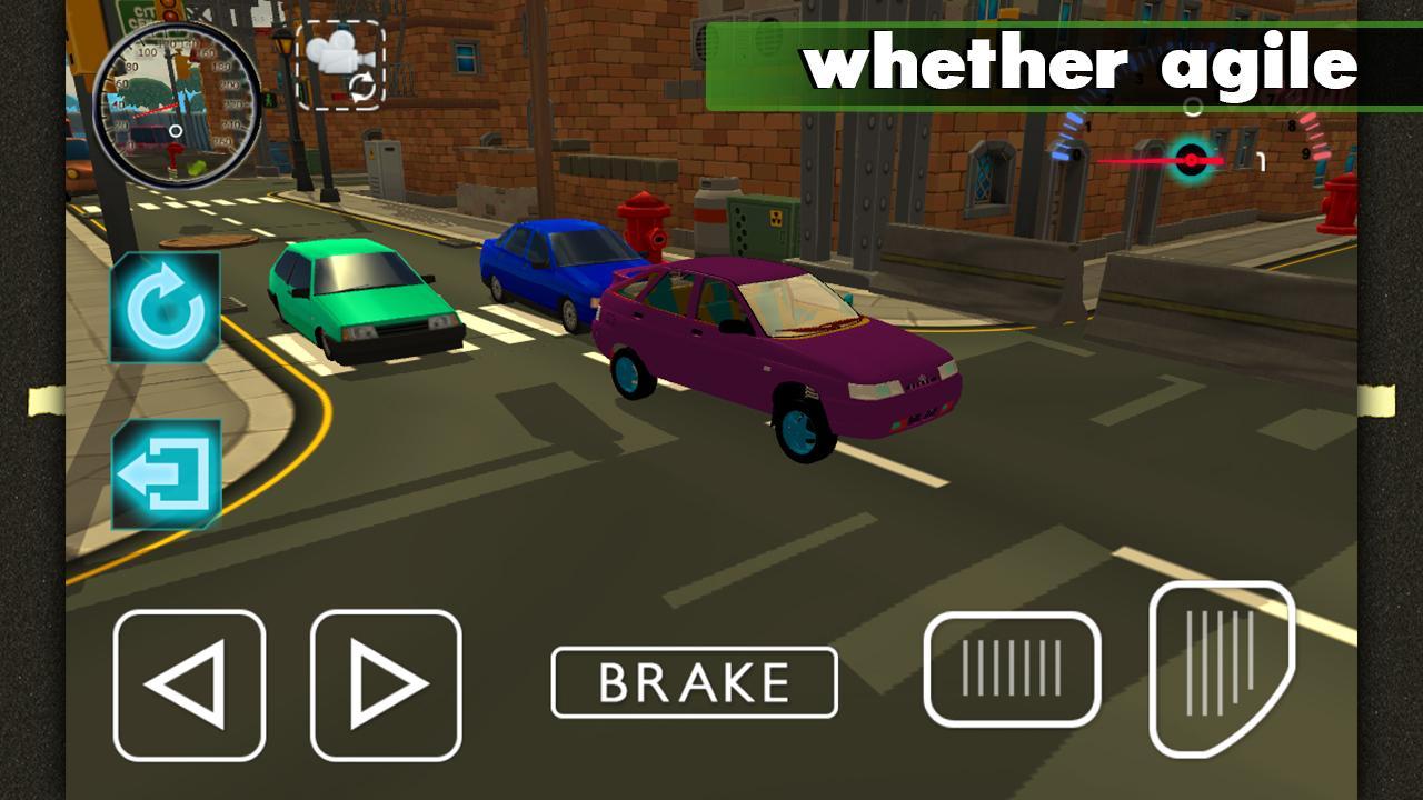 Lilac Lada Sedan Racing 3D