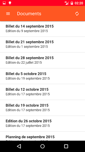 Planning d'orchestre