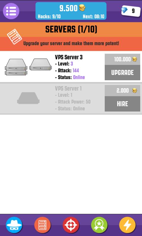 Hacker Game App - Simulation