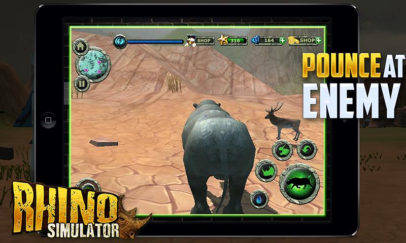 African Rhino Attack Simulator