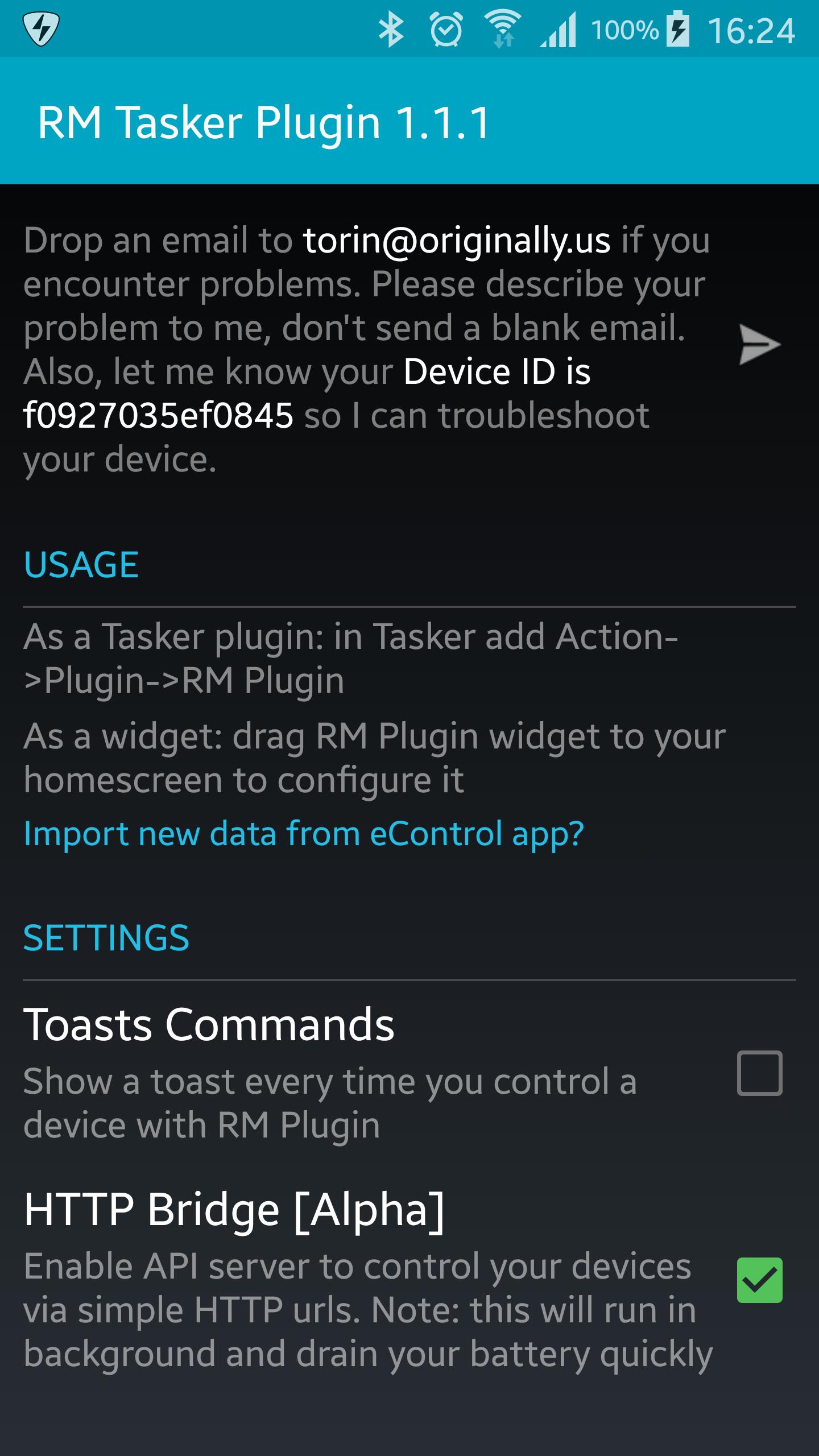 Broadlink RM Plugin Lite