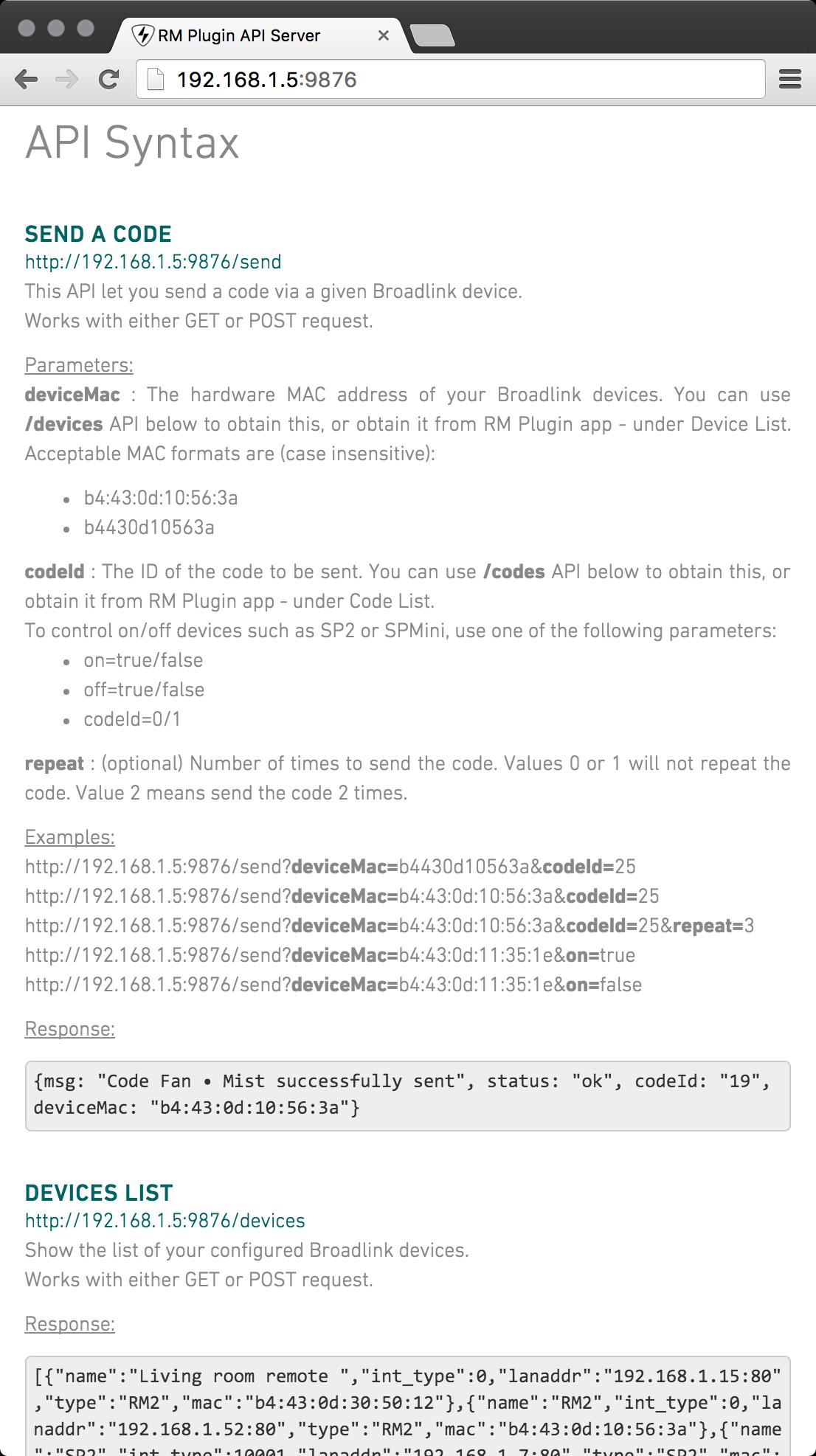 Broadlink RM Plugin Lite