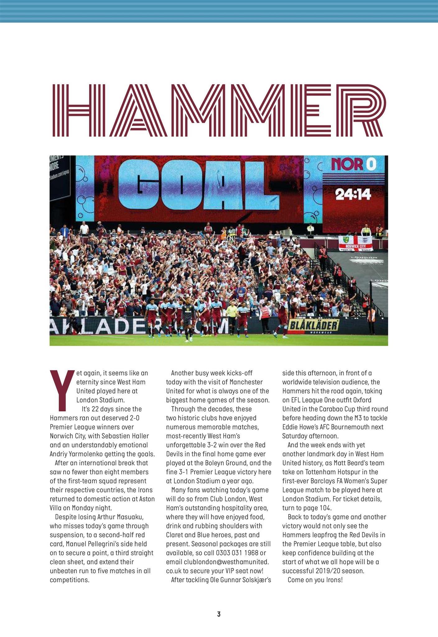 West Ham United FC Programme