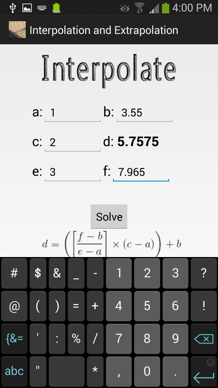 Interpolation and Extrapolate