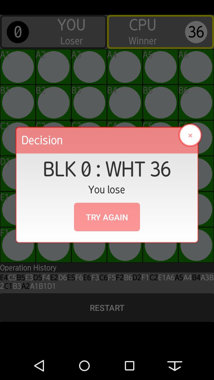 Win not Reversi6*6
