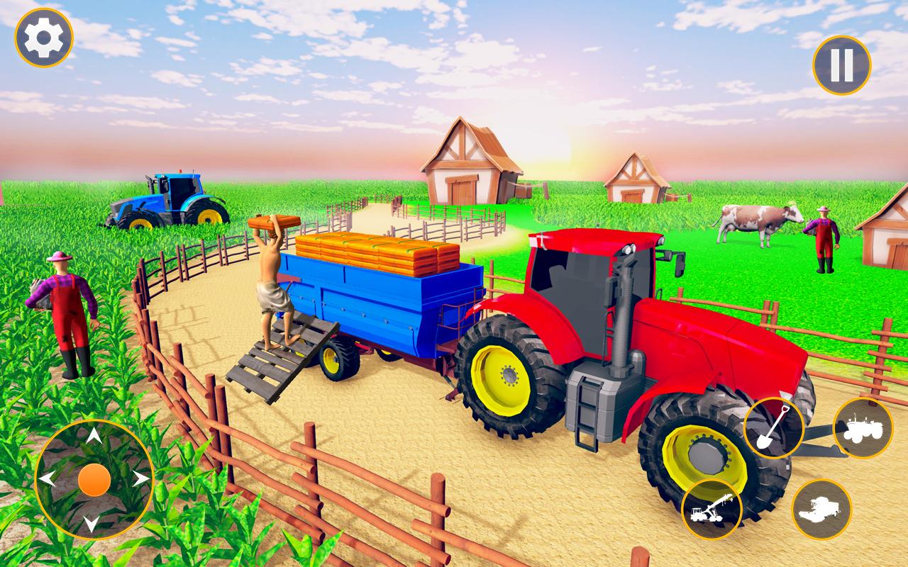 Tractor Trolley Farming Games