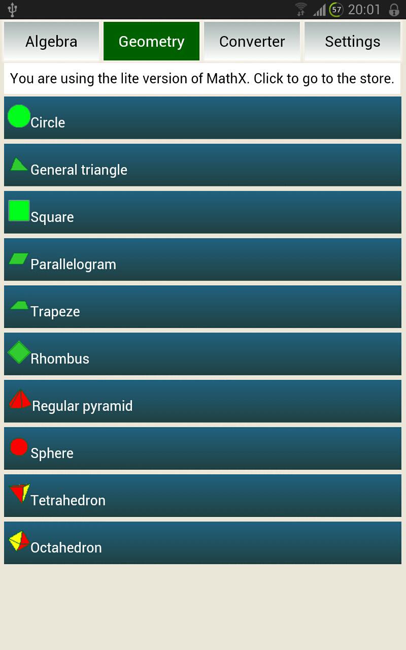Solve geometry with MathX Lite