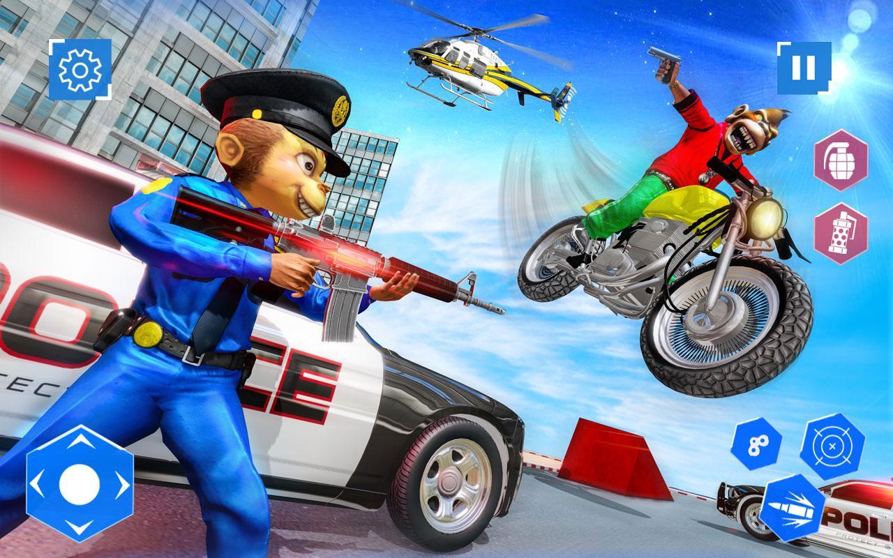 US Police Monkey Rope Hero:Police Shooting Attack