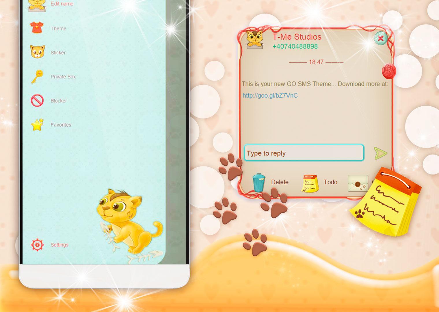 Cute Felines SMS Theme