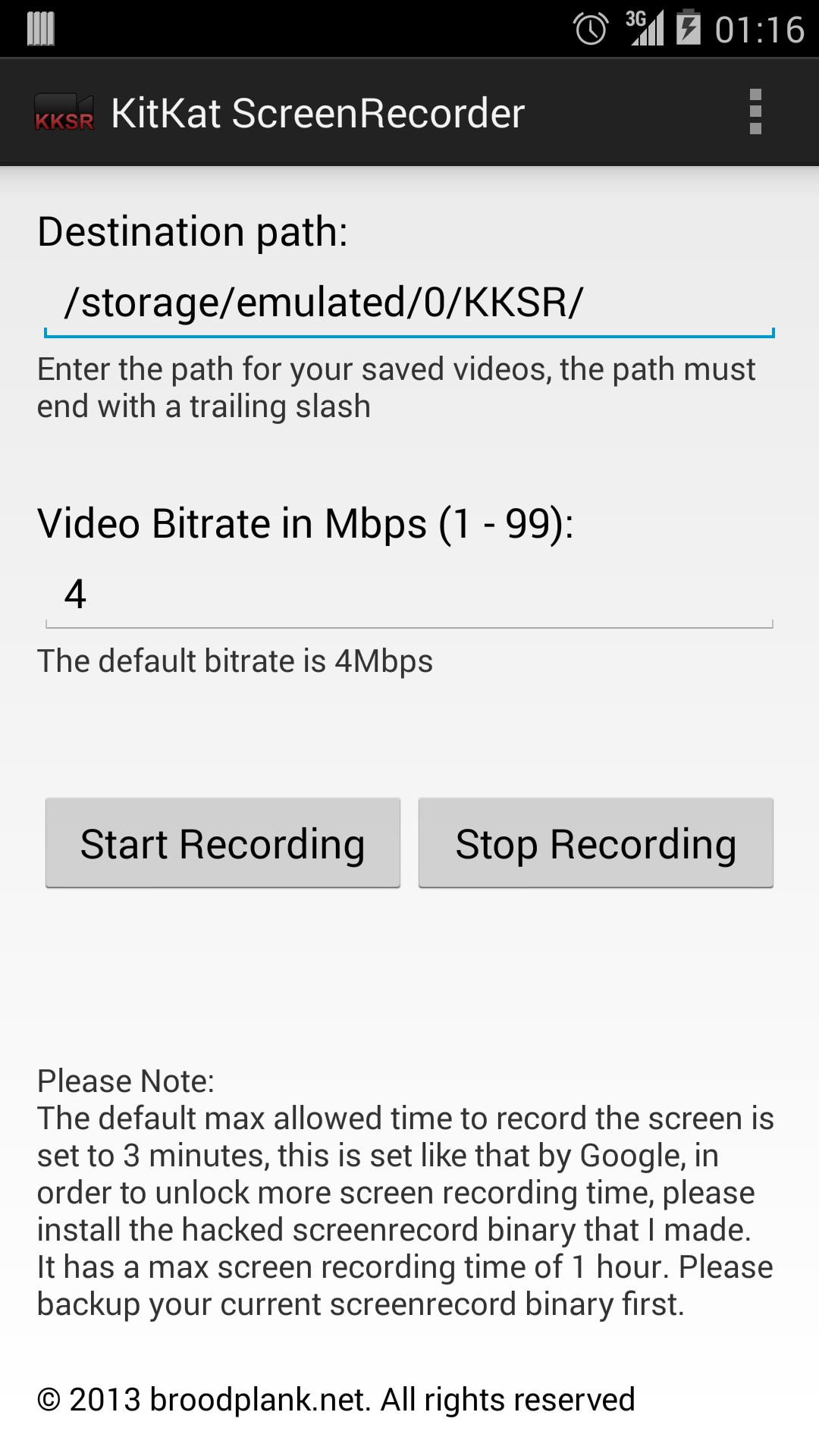 KitKat ScreenRecorder * Root *