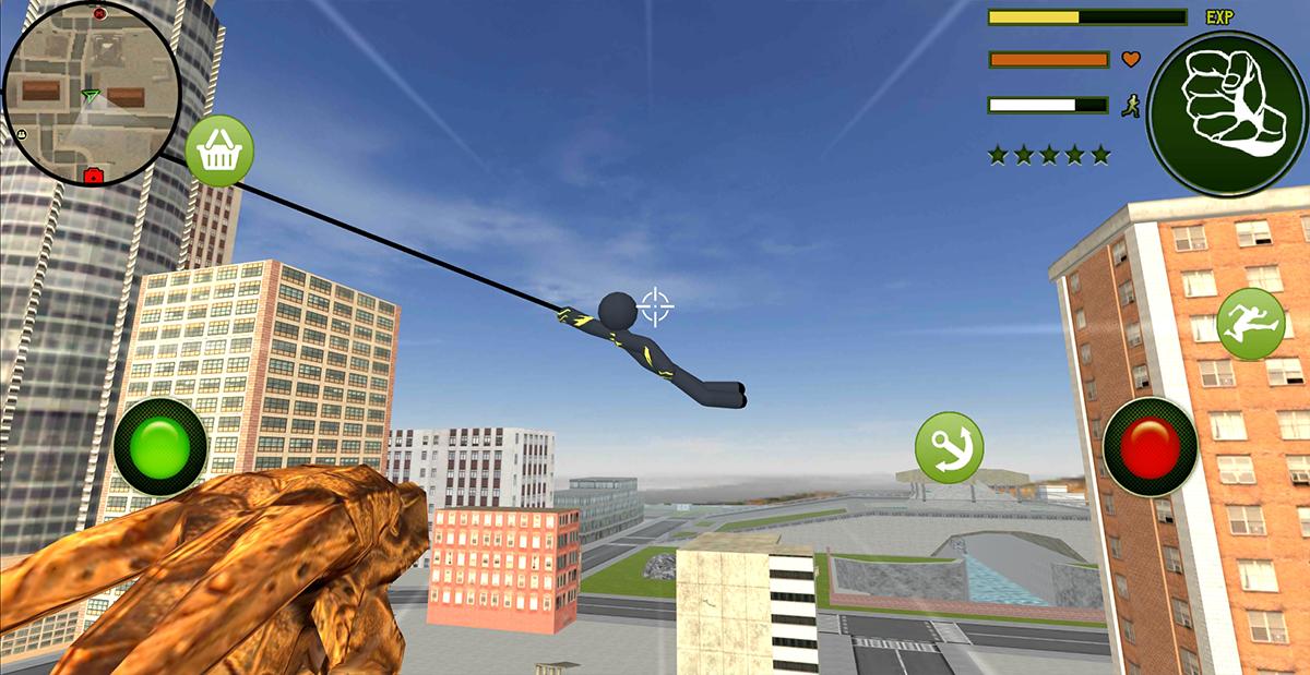 Spider Stickman Panther Rope H