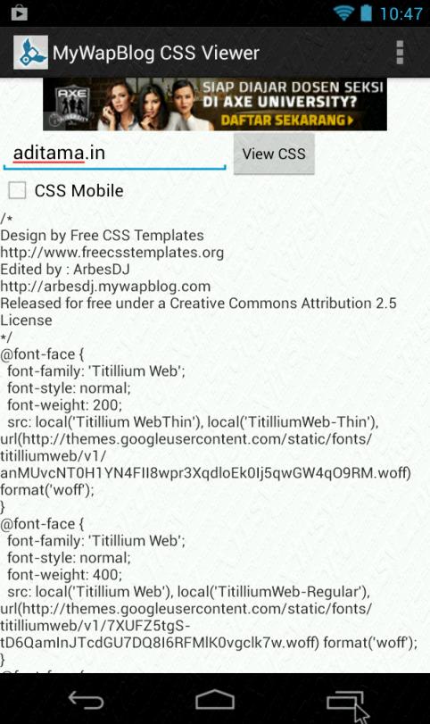 MyWapBlog CSS Viewer