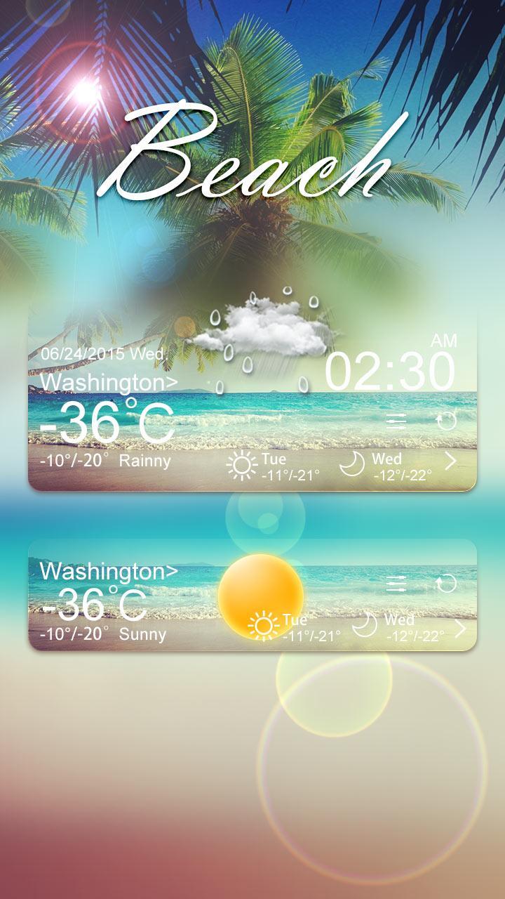 Beach GO Weather Widget Theme