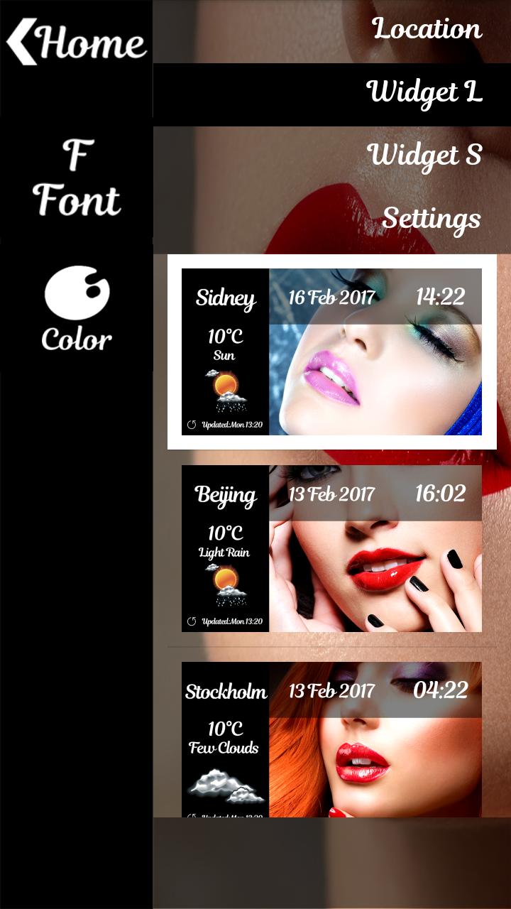 Glossy Lips Clock Weather