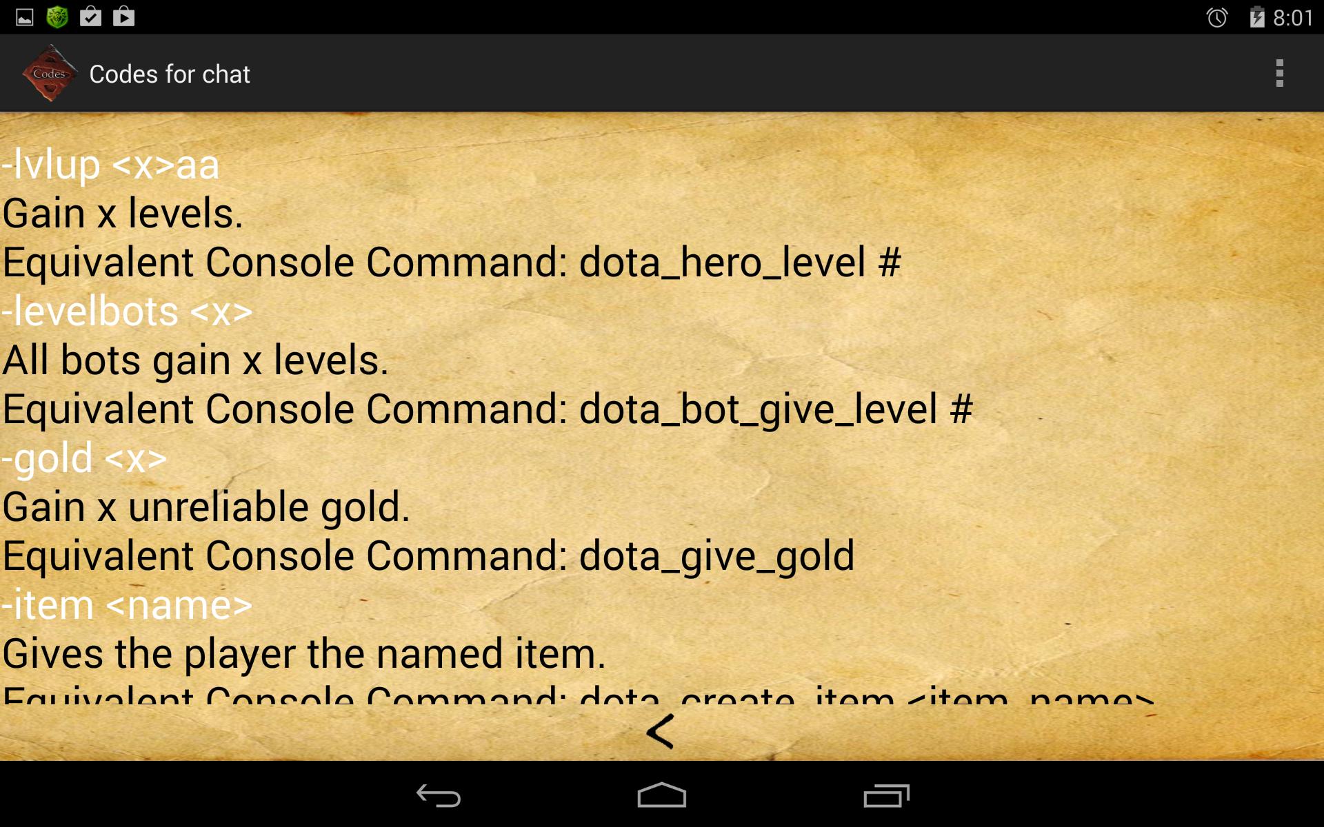 Codes for game "Dota 2"