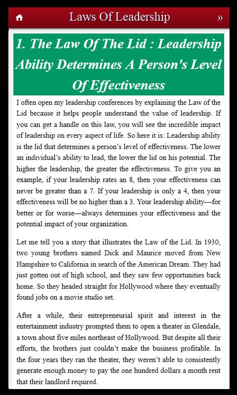 21 Laws of Leadership Skills