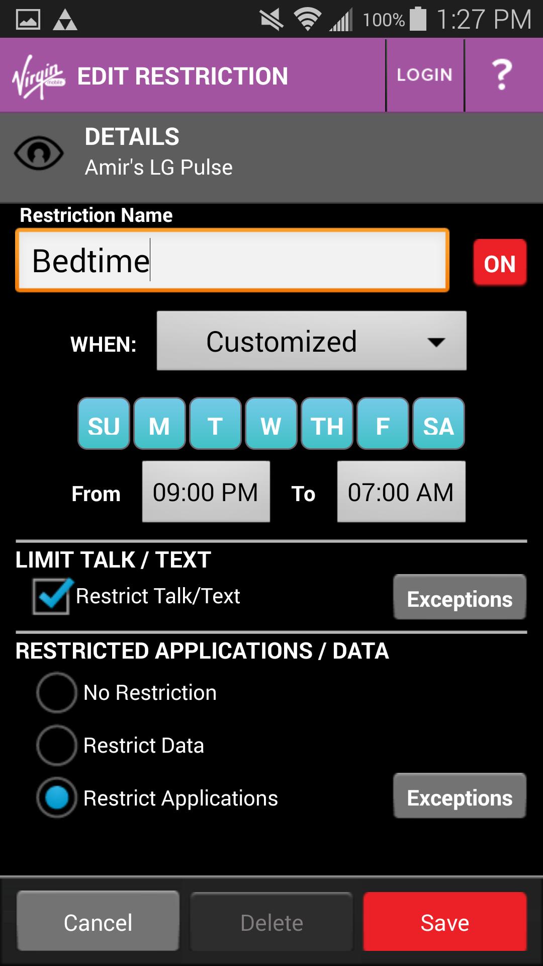 Virgin Mobile Custom Control