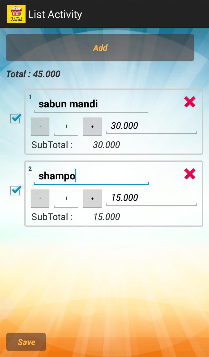 Kalkulator Belanja