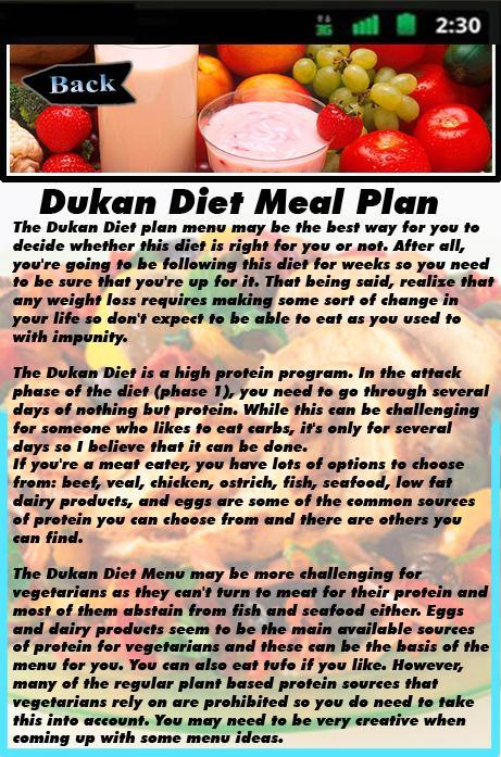 Dukan Diet Meal Plan