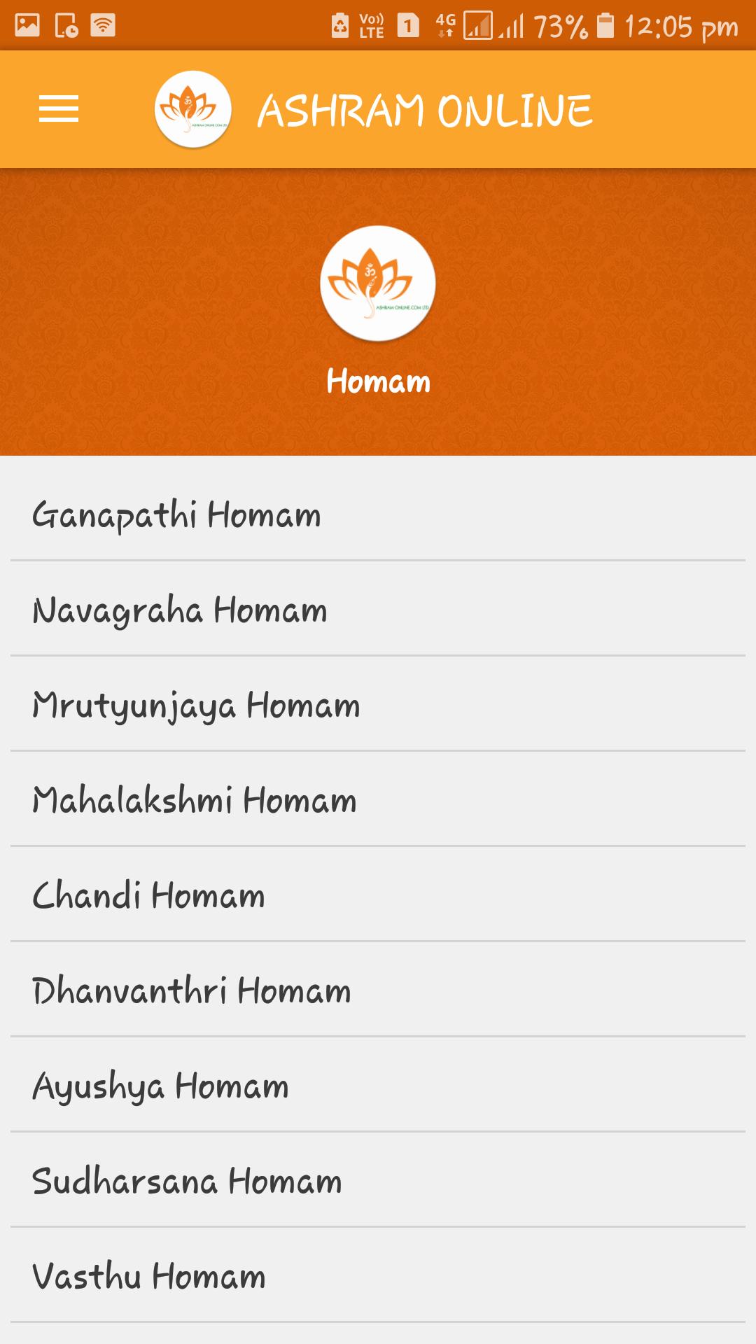 ASHRAM HOMAM & PUJA