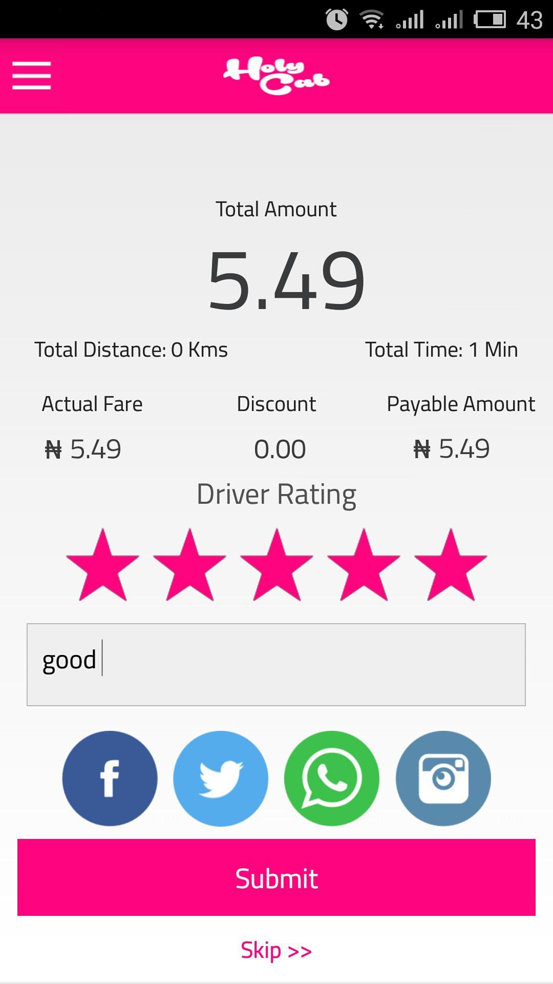 Holy Cab Customer