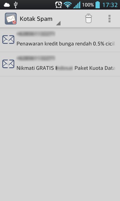 Sterile Inbox SMS Spam filter