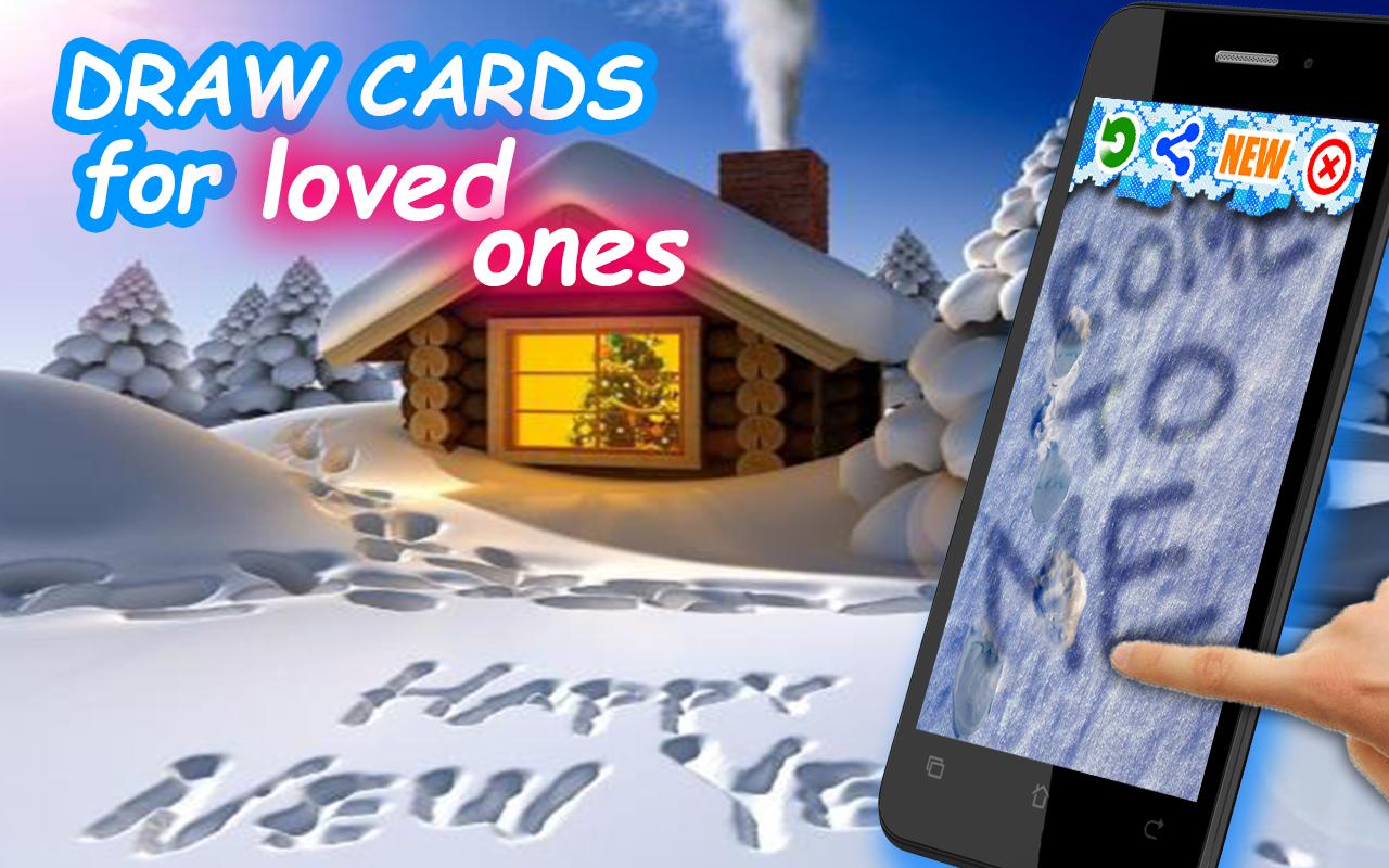 Draw on snow. Greating Card