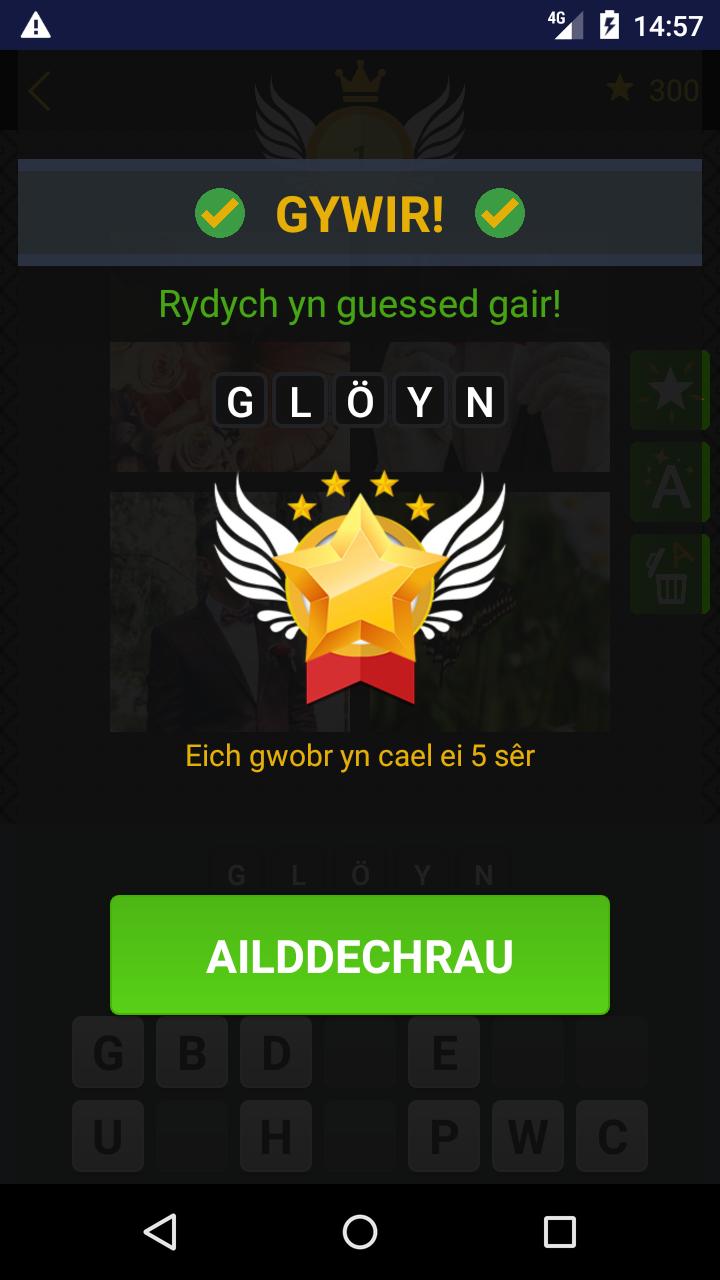 4 Lluniau 1 Gair