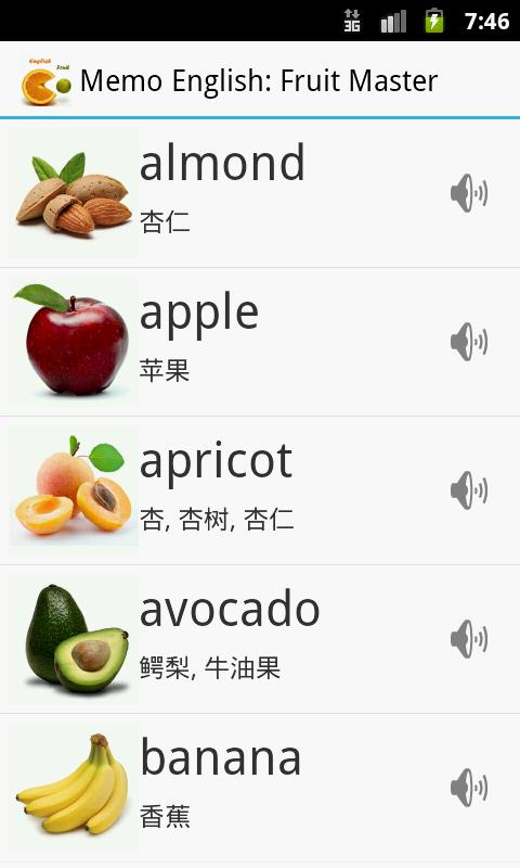 Memo English: Fruit Master